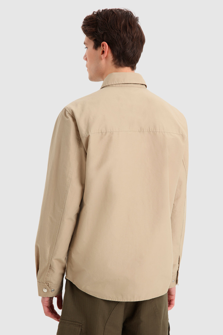 Beige Woolrich Cruiser Overin Eco Ramar Fabric Men's Shirts | 5804236-AF