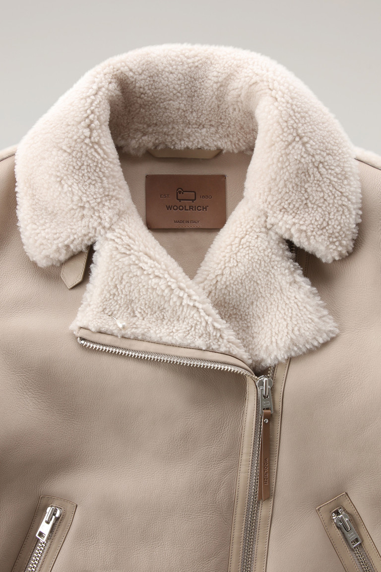 Beige Woolrich Harmony Aviator In Merino Shearling Women's Jackets | 3109527-MV