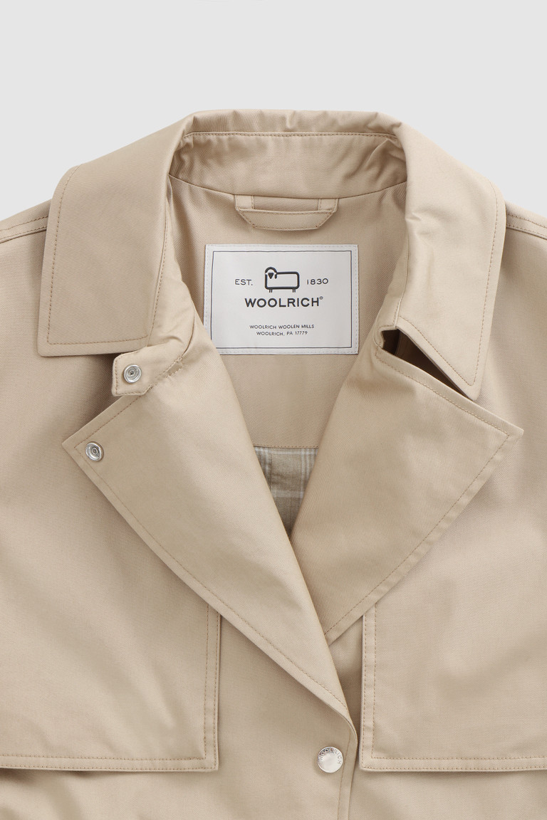 Beige Woolrich Havice Light Trench With Printed Check Lining Women's Coats | 0129364-VR