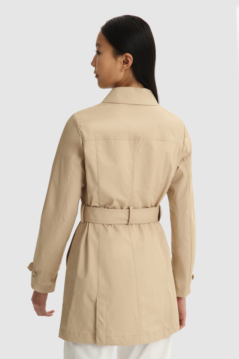 Beige Woolrich Jessamine Belted Trench Women's Coats | 4716508-TP