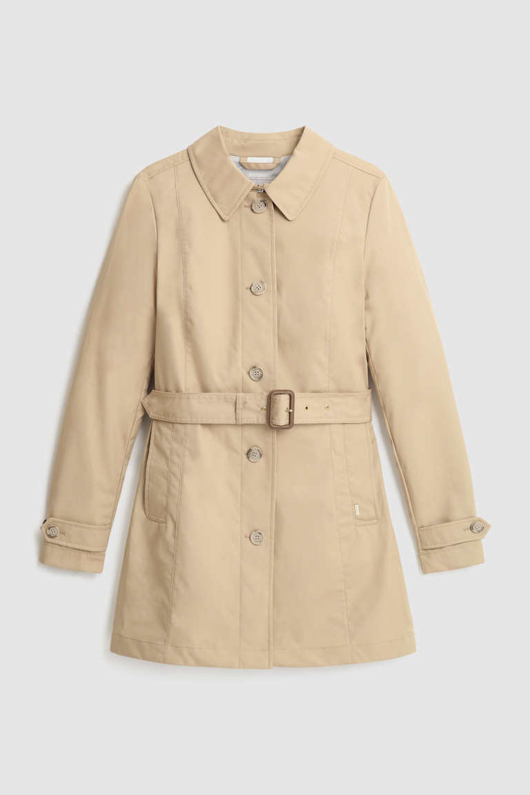 Beige Woolrich Jessamine Belted Trench Women's Coats | 4716508-TP