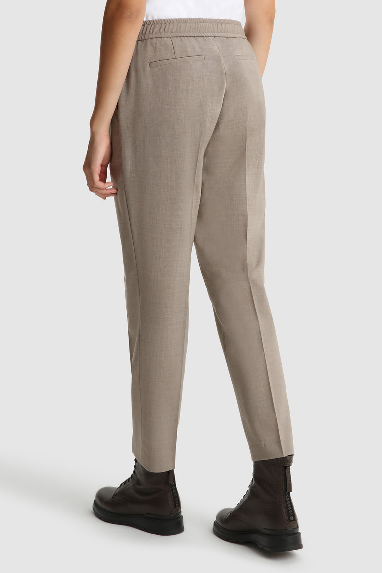 Beige Woolrich Merino Cool Wool Stretch Women's Pants | 6471893-OL