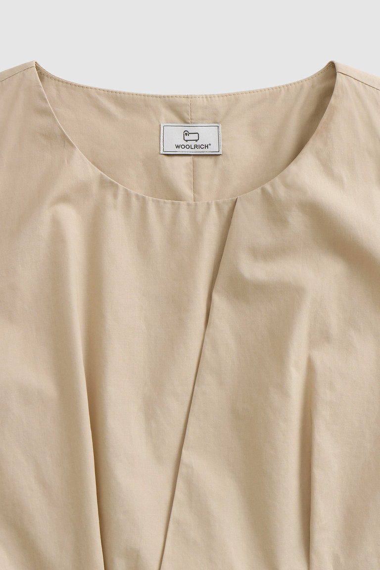 Beige Woolrich Short In Cotton Poplin Women's Dress | 1290856-YF