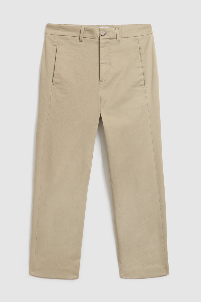 Beige Woolrich Stretch Twill Women's Pants | 9730584-MX