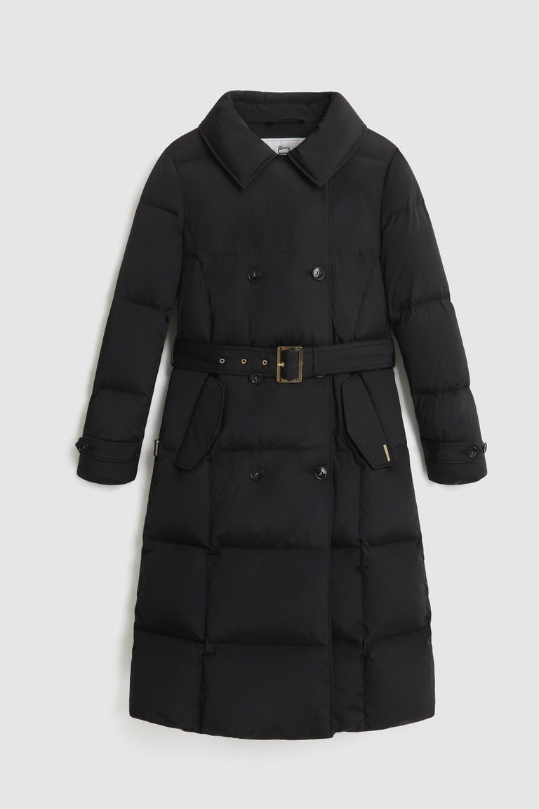 Black Woolrich Alsea Quilted Trench With Belt Women's Down Jackets | 8590761-DQ