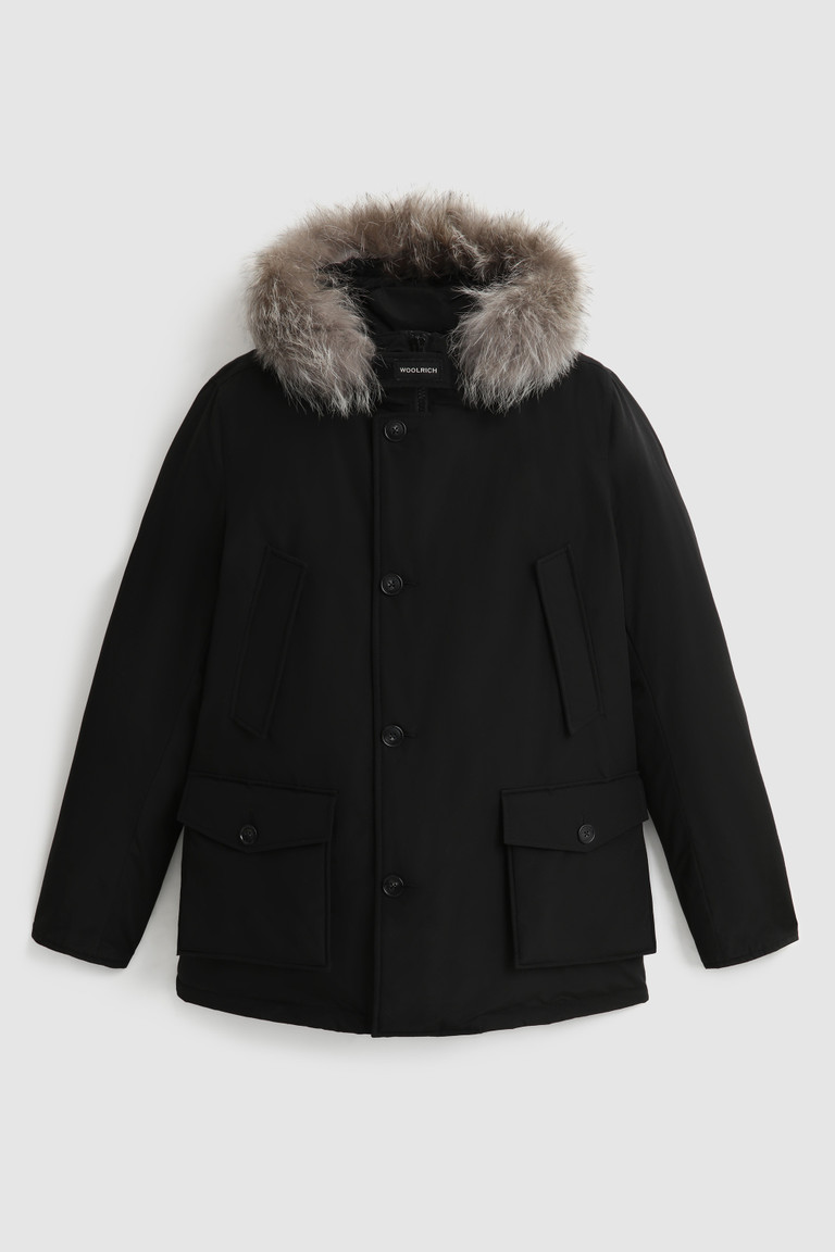 Black Woolrich Arctic With Dyed Fur Men's Parka Jackets | 2730548-OH