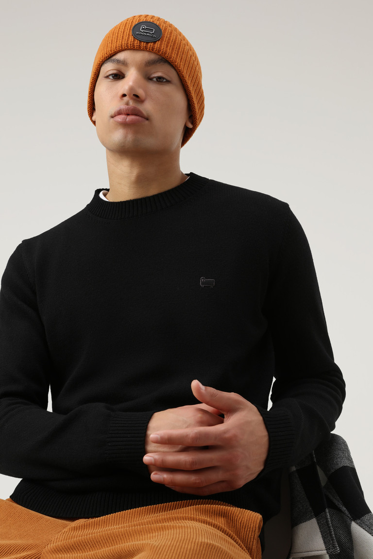 Black Woolrich Classic Crewneck Men's Knitwear | 0178625-XO