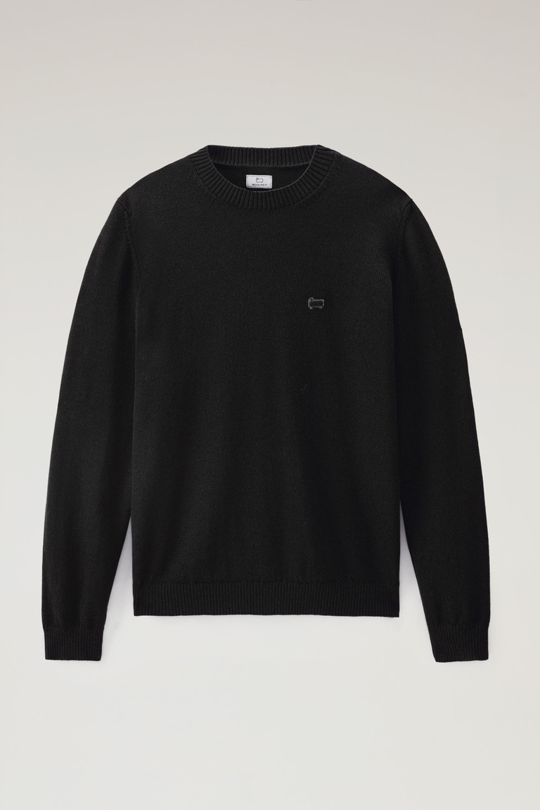 Black Woolrich Classic Crewneck Men's Knitwear | 0178625-XO