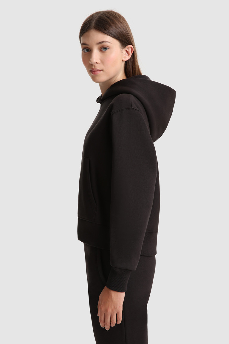 Black Woolrich Cotton Hoodie Women's Sweatshirts | 2915468-WB