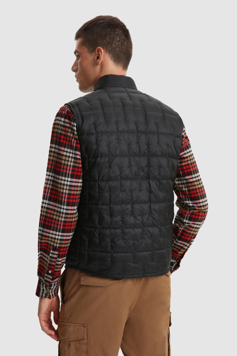 Black Woolrich Deepsix Packable In Recycled Fabric Men's Vest | 5764328-WP