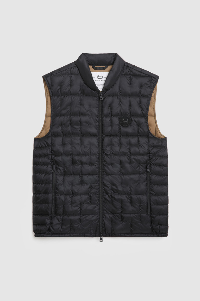 Black Woolrich Deepsix Packable In Recycled Fabric Men's Vest | 5764328-WP