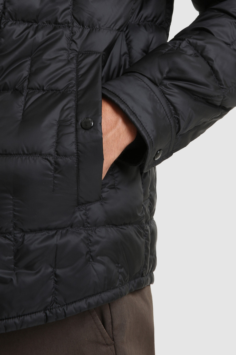 Black Woolrich Deepsix Packable Overin Recycled Nylon Men's Down Jackets | 0921786-EA