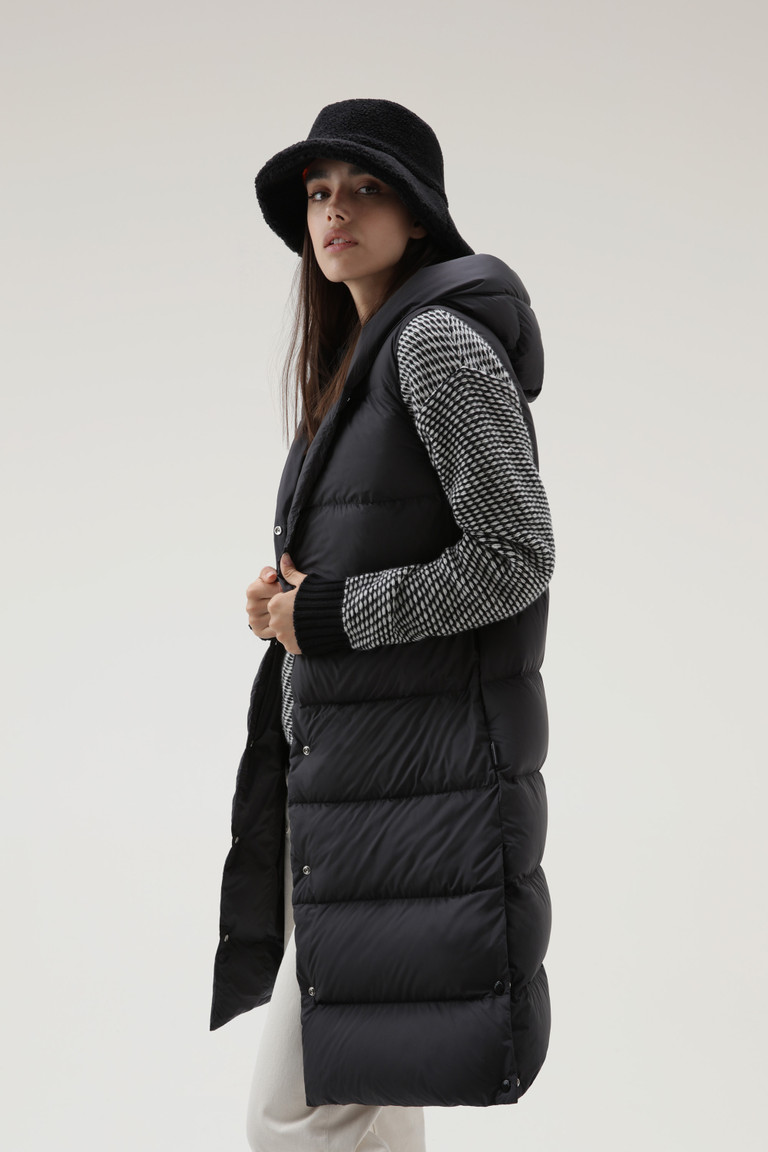 Black Woolrich Ellis Long Microfiber Women's Vest | 2051394-RZ