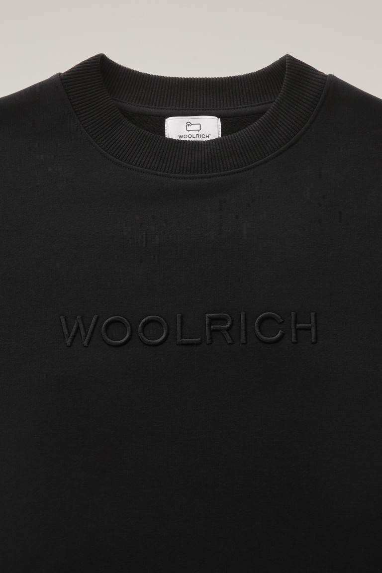 Black Woolrich Embroidered Logo Fleece Women's Sweatshirts | 9604513-NZ