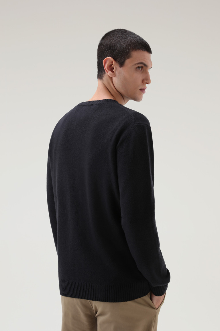 Black Woolrich Garment-Dyed Crewneck Virgin Wool Men's T Shirts | 8341506-QW