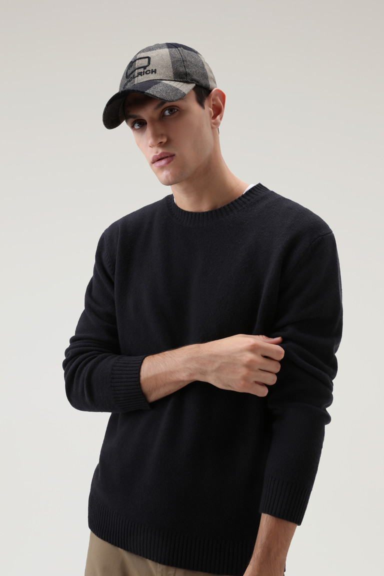 Black Woolrich Garment-Dyed Crewneck Virgin Wool Men's T Shirts | 8341506-QW