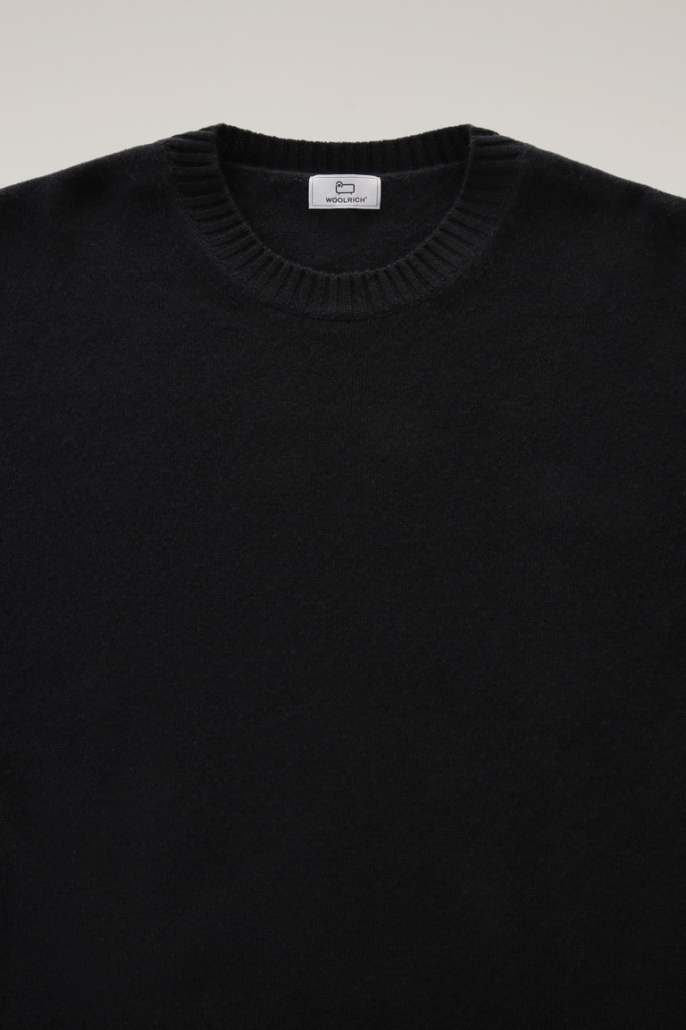 Black Woolrich Garment-Dyed Crewneck Virgin Wool Men's T Shirts | 8341506-QW