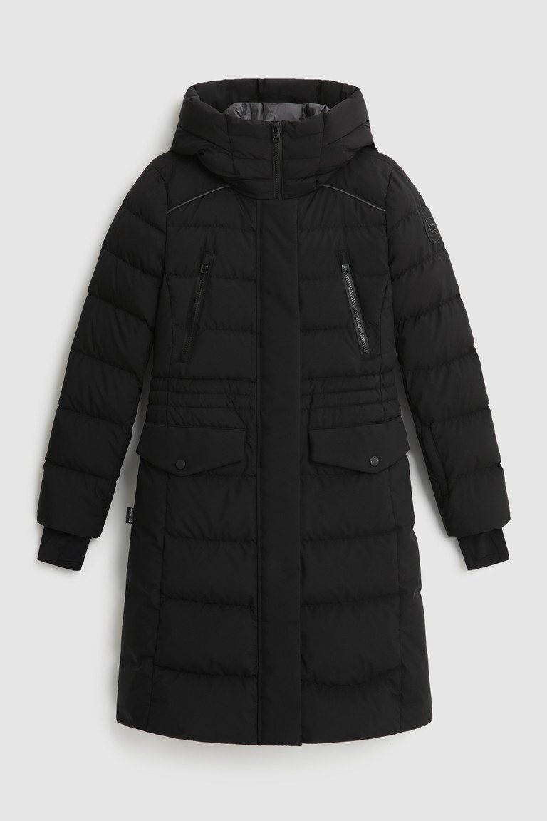 Black Woolrich Gore-Tex Infinium Tacony Long Women's Down Jackets | 3951076-RZ