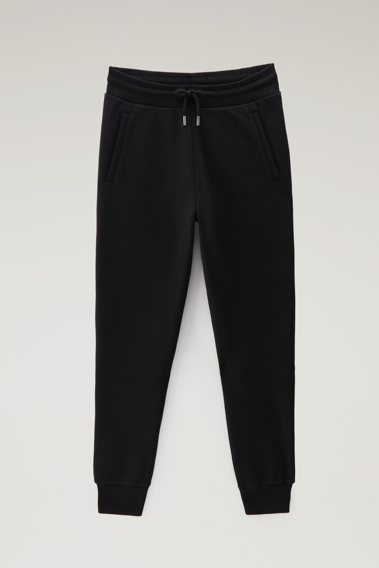 Black Woolrich Logo Fleece Women's Pants | 8904721-OQ