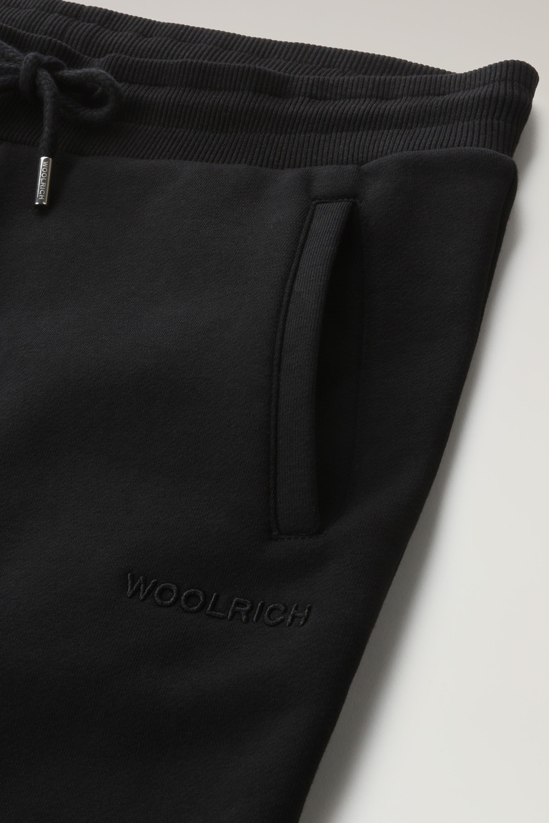 Black Woolrich Logo Fleece Women's Pants | 8904721-OQ