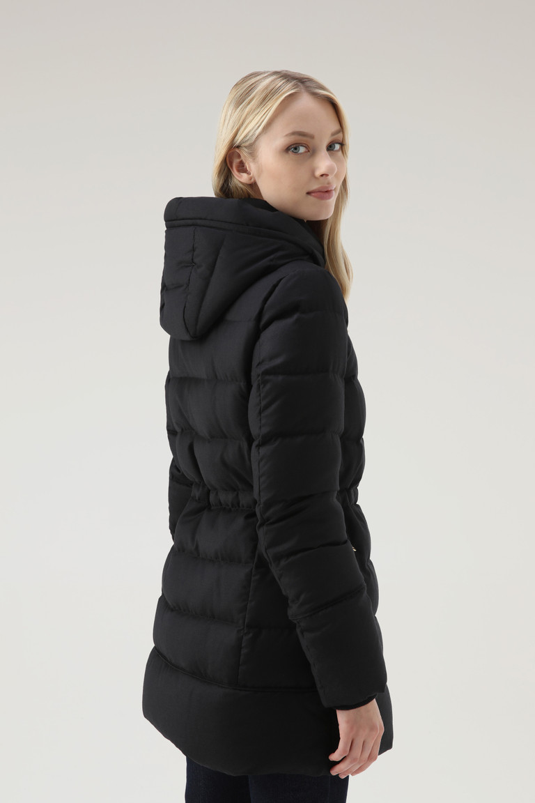 Black Woolrich Luxury Crafted With A Loro Piana Fabric In Wool And Silk Blend Women's Parka Jackets | 4182370-CN