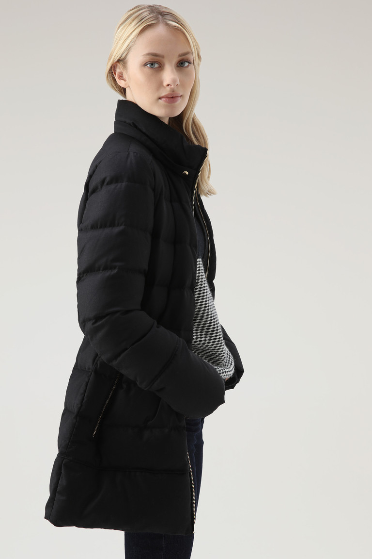 Black Woolrich Luxury Crafted With A Loro Piana Fabric In Wool And Silk Blend Women's Parka Jackets | 4182370-CN