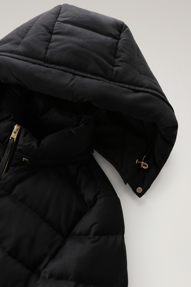 Black Woolrich Luxury Crafted With A Loro Piana Fabric In Wool And Silk Blend Women's Parka Jackets | 4182370-CN