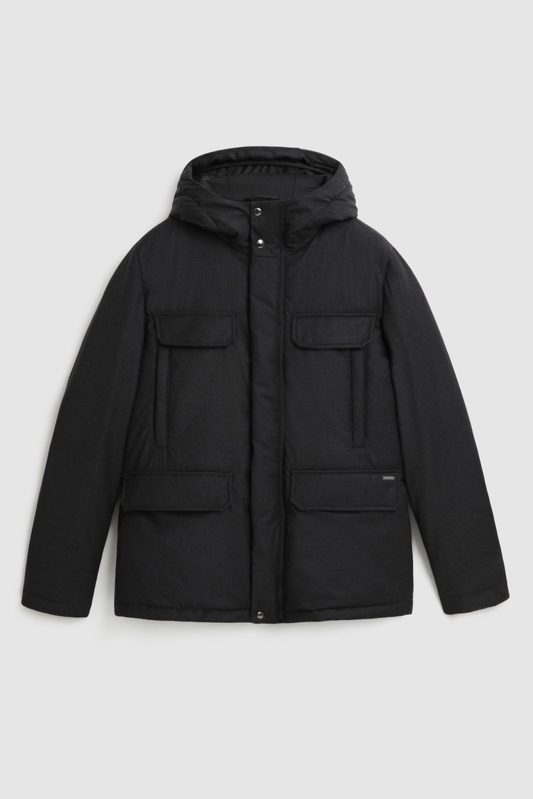 Black Woolrich Luxury In Fine Italian Wool And Silk Crafted With A Loro Piana Fabric Men's Jackets | 7895016-KW