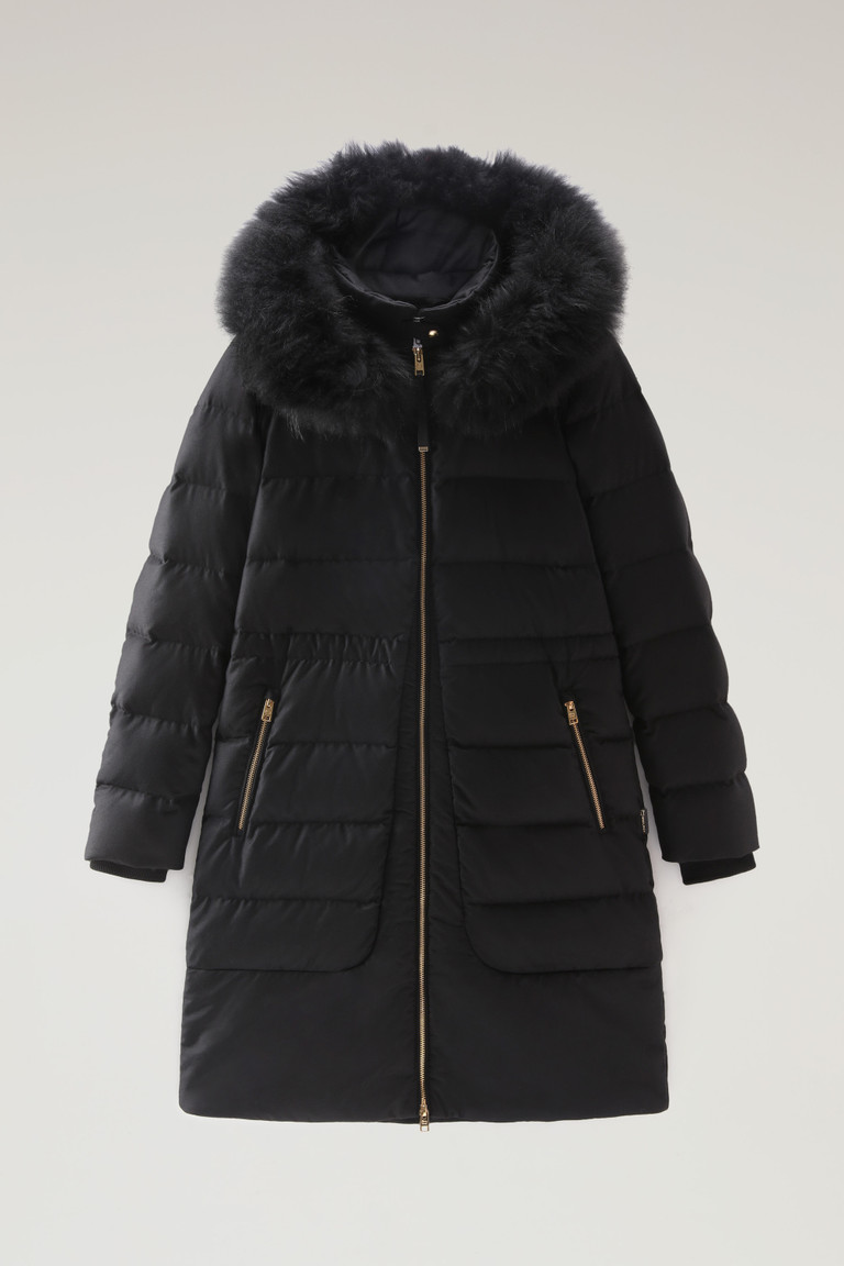 Black Woolrich Luxury Long Crafted With A Loro Piana Fabric In Wool And Silk Blend Women's Parka Jackets | 2708613-EP