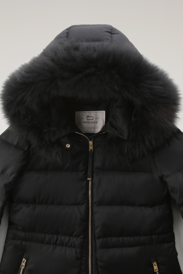 Black Woolrich Luxury Long Crafted With A Loro Piana Fabric In Wool And Silk Blend Women's Parka Jackets | 2708613-EP