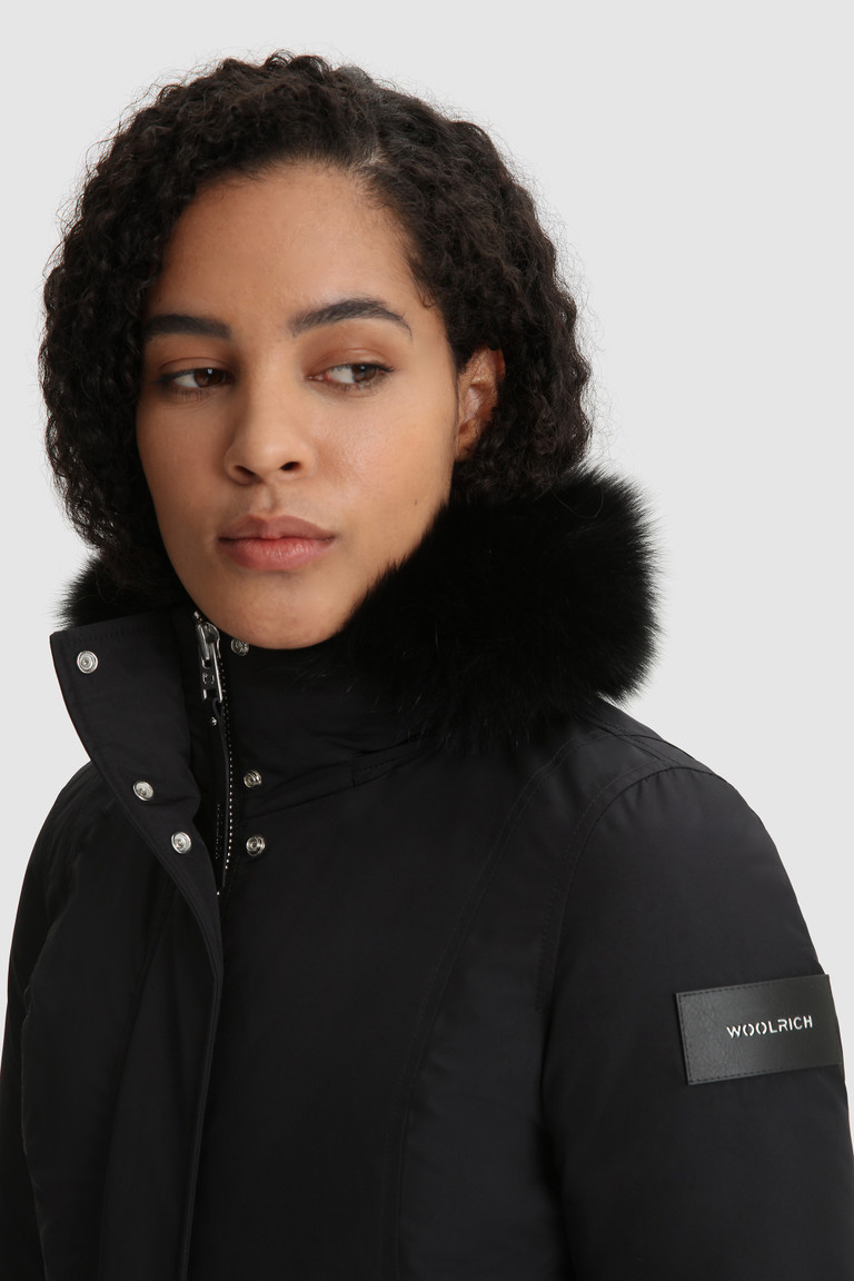 Black Woolrich Mahan With Removable Hood Women's Parka Jackets | 4016582-YF