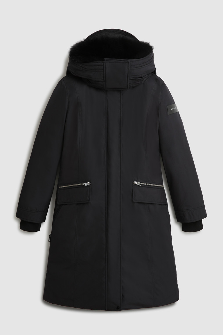 Black Woolrich Mahan With Removable Hood Women's Parka Jackets | 4016582-YF