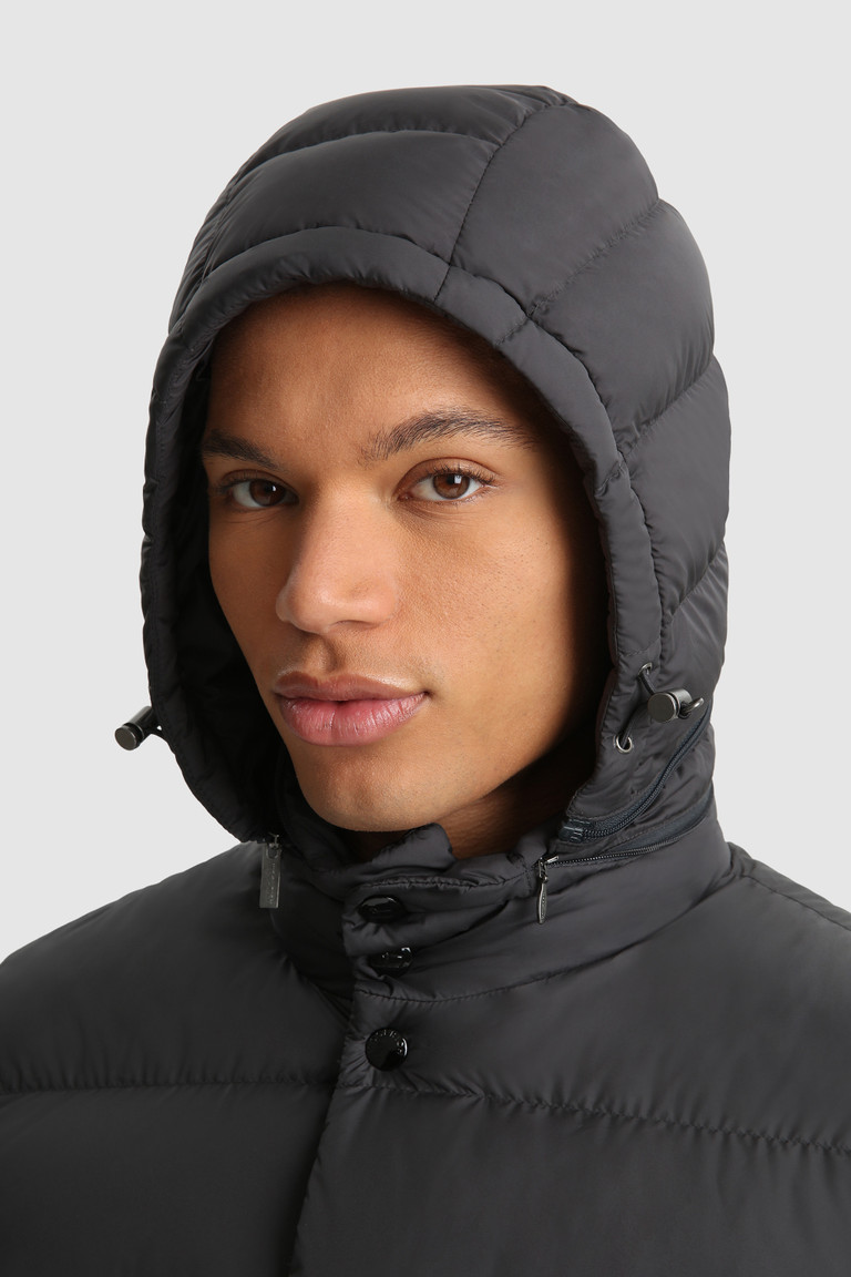 Black Woolrich Sierra Padded With Removable Hood Men's Down Jackets | 2650718-BO