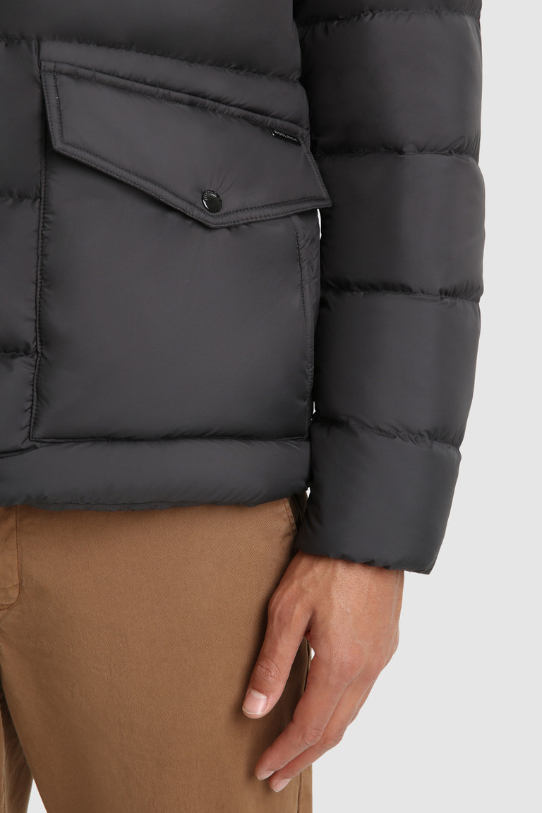 Black Woolrich Sierra Padded With Removable Hood Men's Down Jackets | 2650718-BO