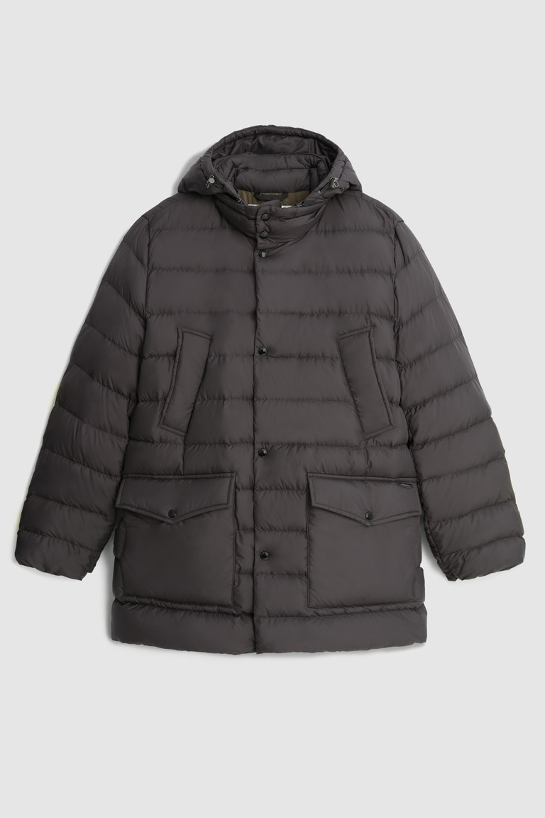 Black Woolrich Sierra Quilted With Removable Hood Men's Down Jackets | 1582640-CS