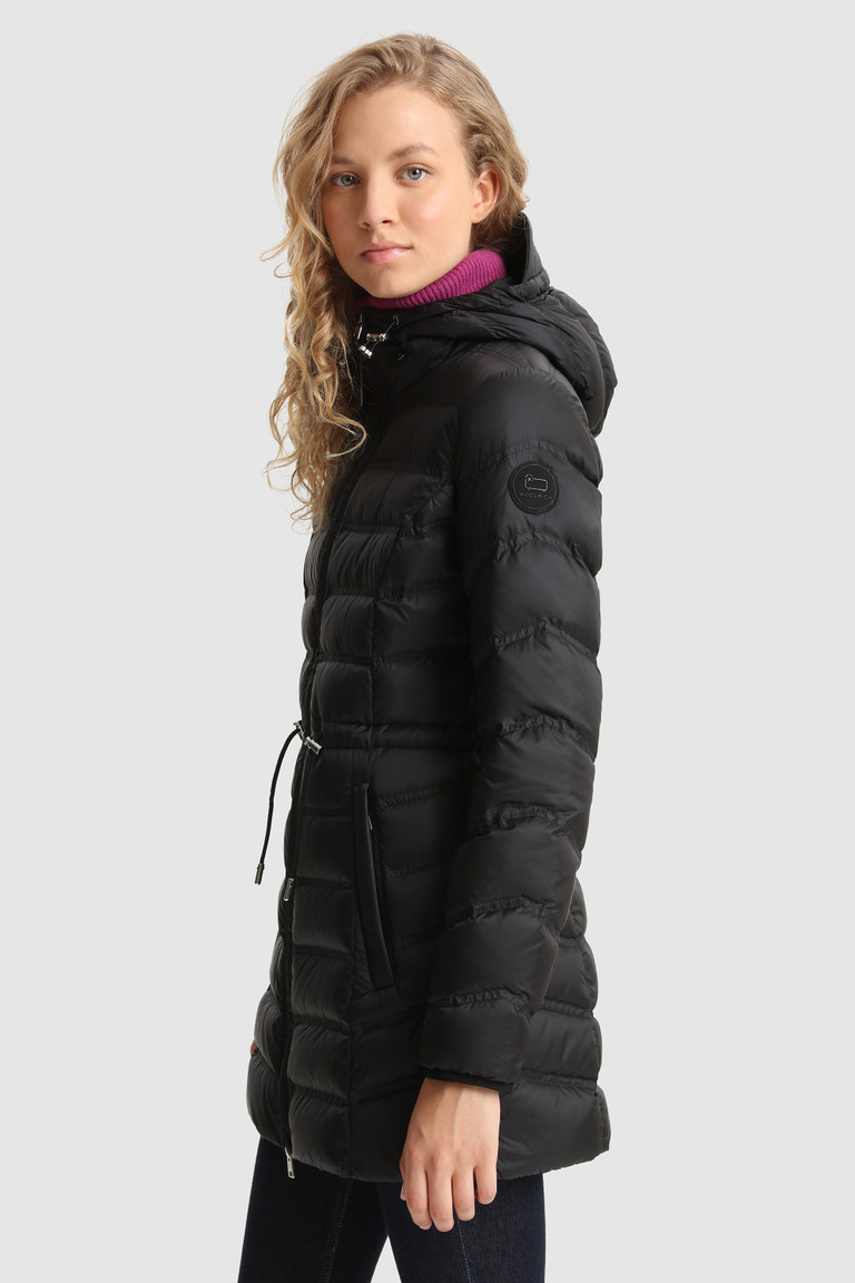 Black Woolrich Silas Foldable In Recycled Nylon Women's Down Jackets | 1625430-MB