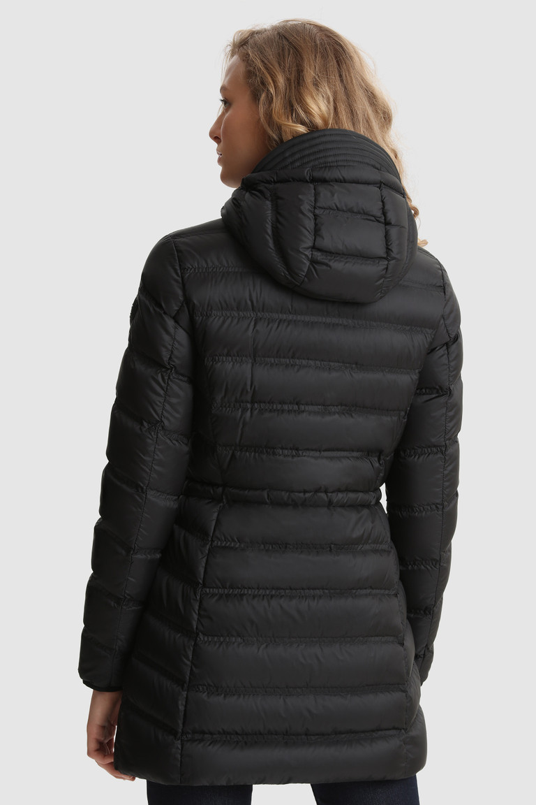 Black Woolrich Silas Foldable In Recycled Nylon Women's Down Jackets | 1625430-MB