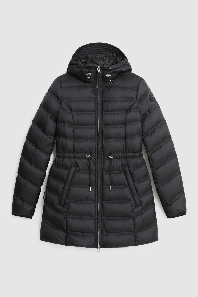 Black Woolrich Silas Foldable In Recycled Nylon Women's Down Jackets | 1625430-MB