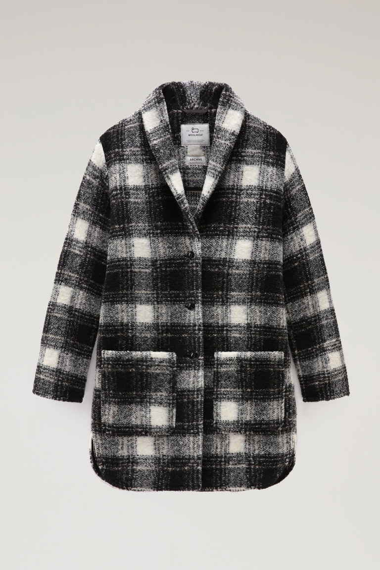 Black Woolrich Wool Blend Gentry Check Women's Coats | 2749365-FH