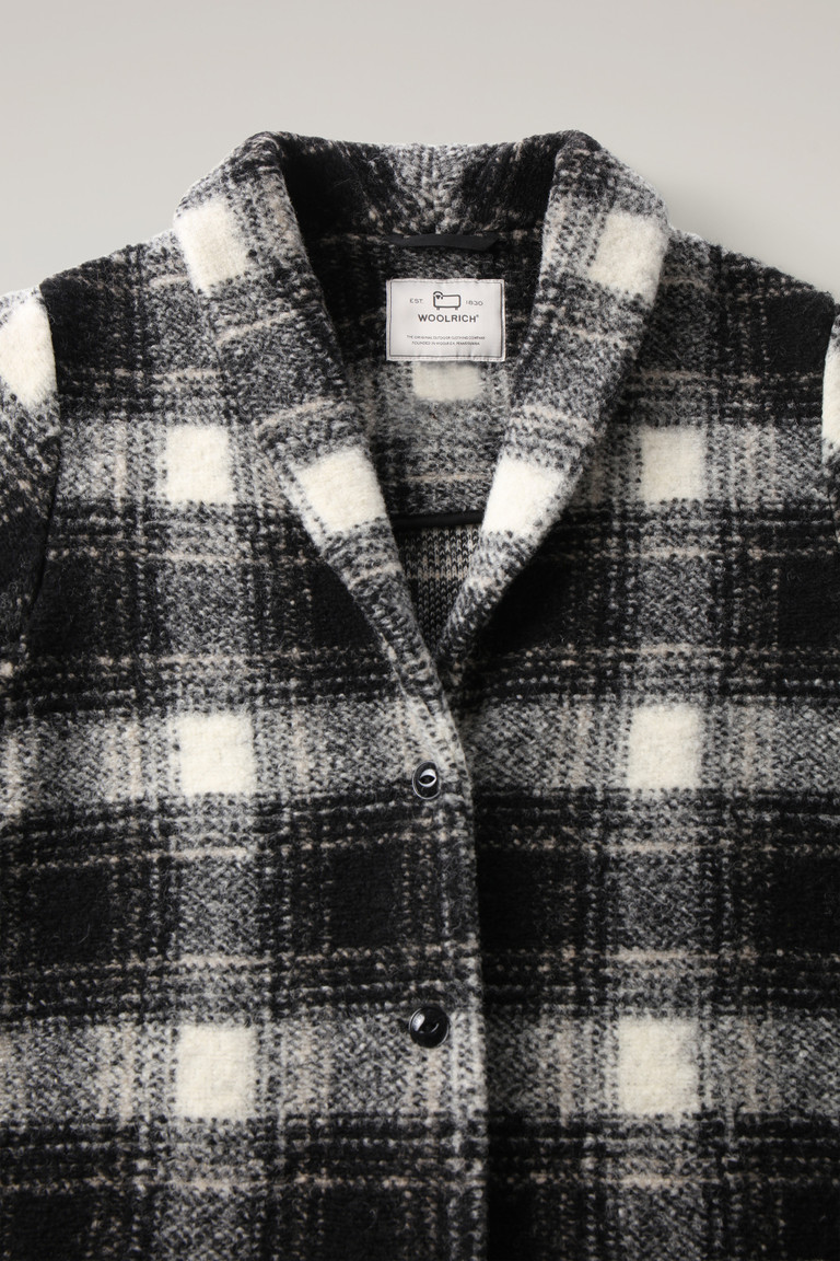 Black Woolrich Wool Blend Gentry Check Women's Coats | 2749365-FH