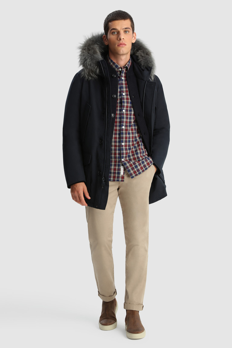 Blue Woolrich Arctic With Dyed Fur Men\'s Parka Jackets | 1654273-LE