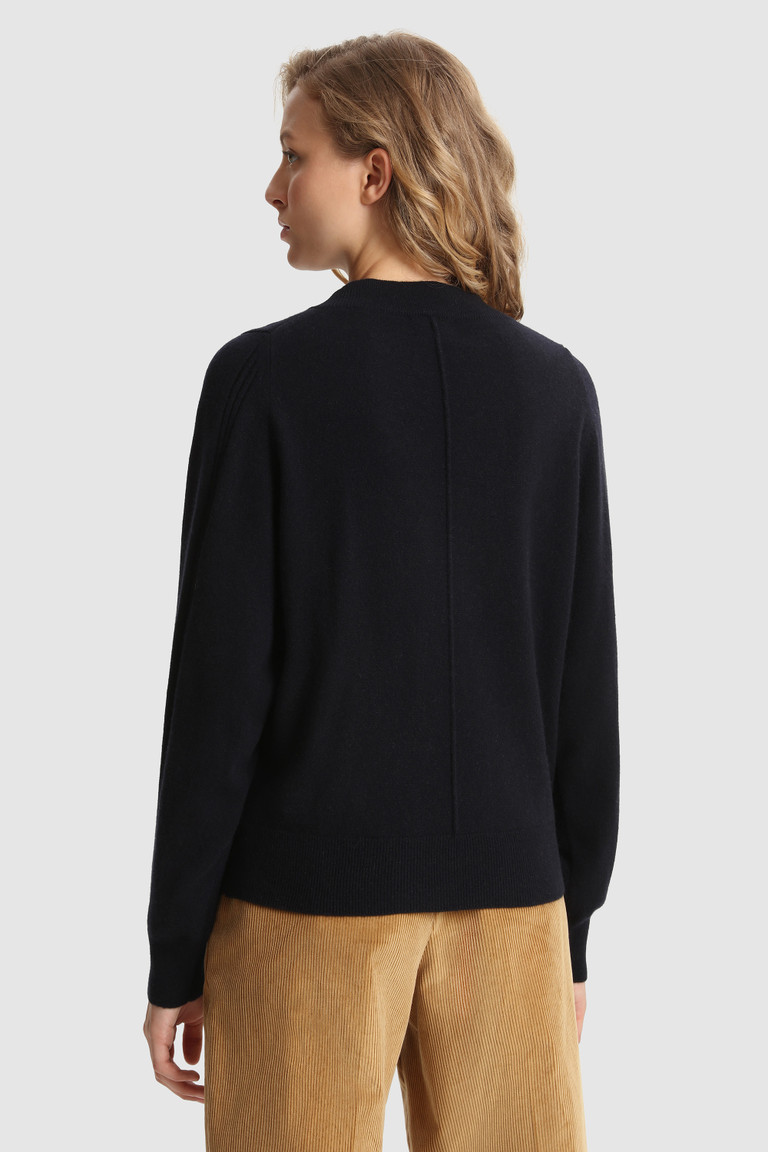 Blue Woolrich Cashmere Crewneck Women's Sweaters | 3081754-GQ