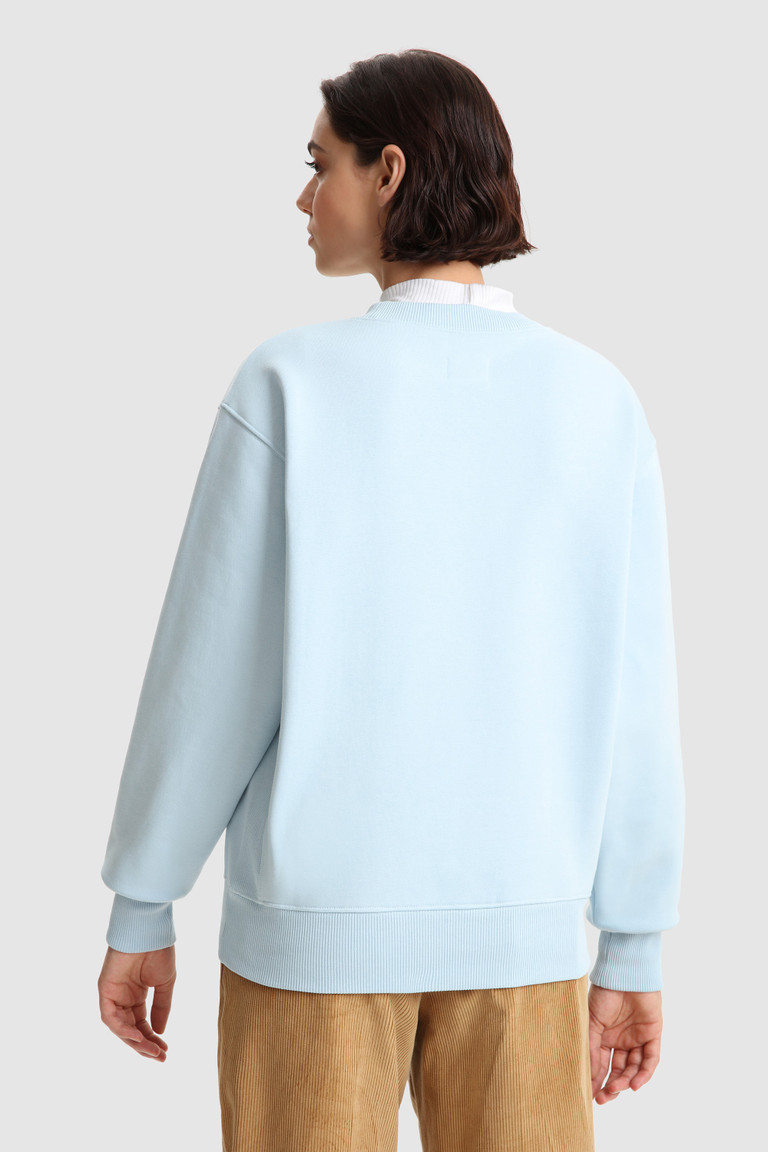 Blue Woolrich Cotton With Logo Women's Sweatshirts | 4309126-GR