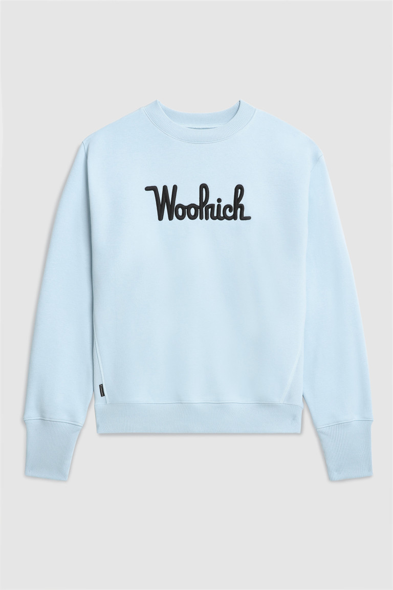 Blue Woolrich Cotton With Logo Women's Sweatshirts | 4309126-GR