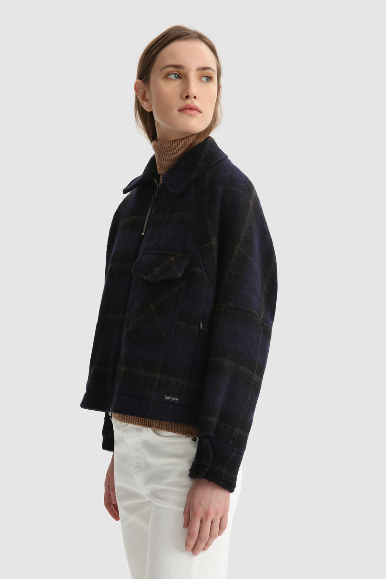 Blue Woolrich Cozy Wool Overshirt Women's Jackets | 2091647-LN