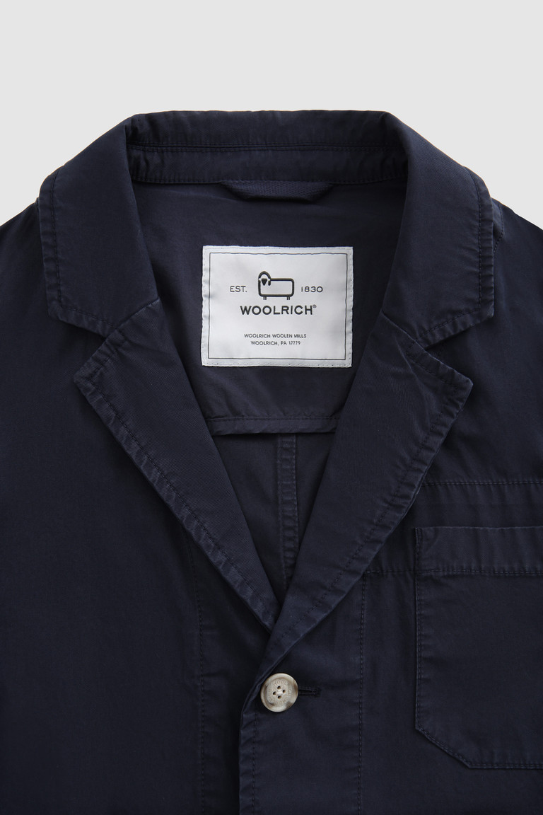 Blue Woolrich Crew Blazer In Garment-Dyed Cotton Men's Jackets | 8042379-NC