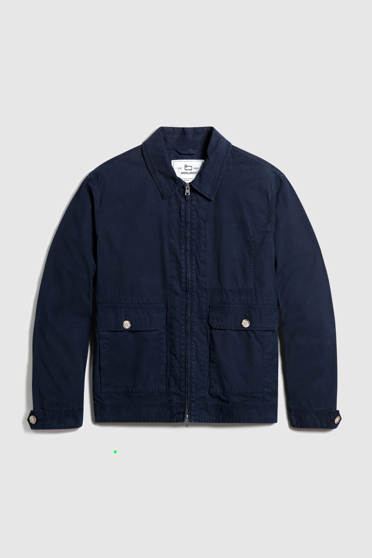 Blue Woolrich Crew In Soft Garment-Dyed Cotton Men's Jackets | 3291674-GF