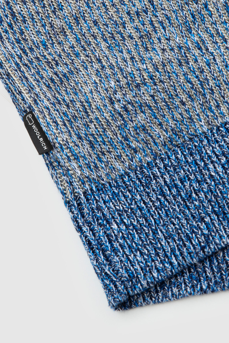 Blue Woolrich Crewneck In Cotton Linen Blend Men's Knitwear | 6380572-FV