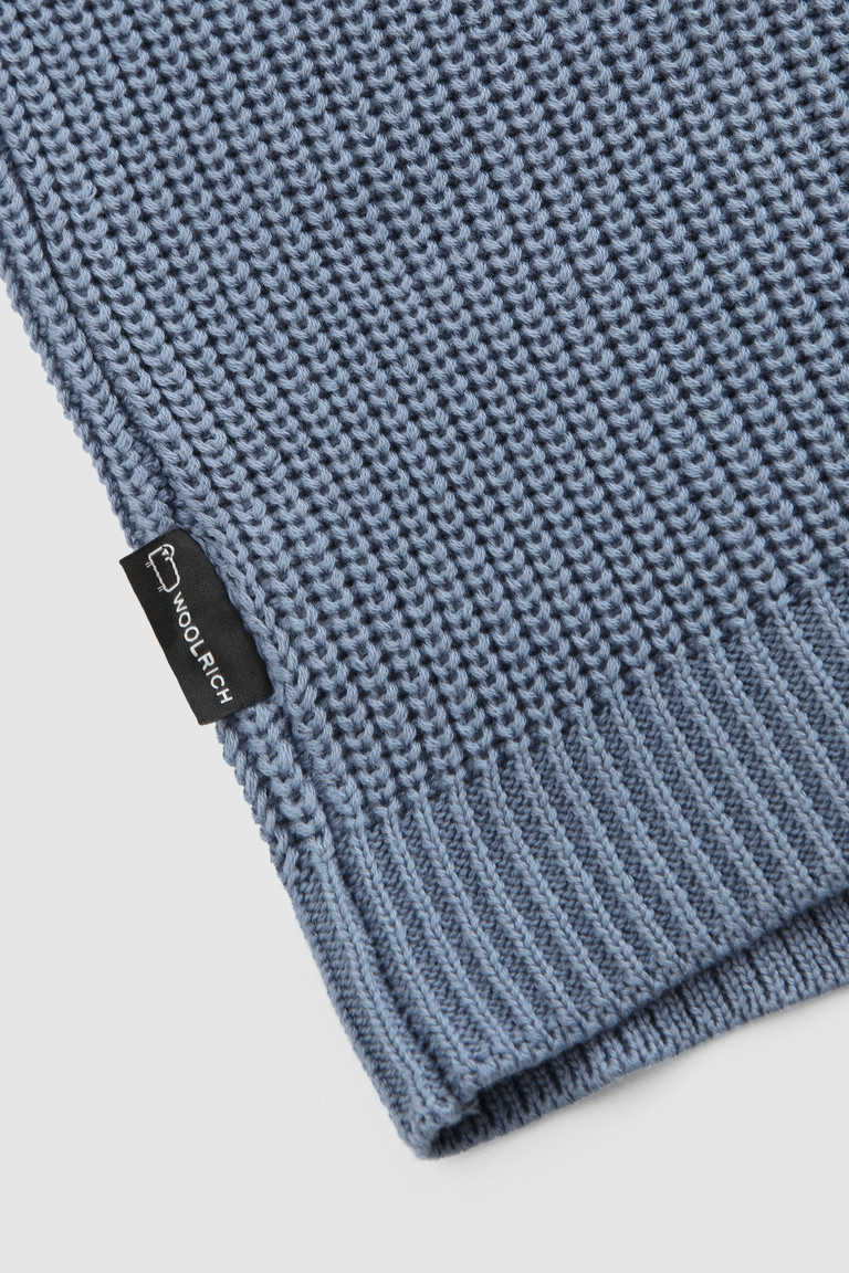 Blue Woolrich Crewneck Ribbed Cotton Men's Knitwear | 8495230-DQ