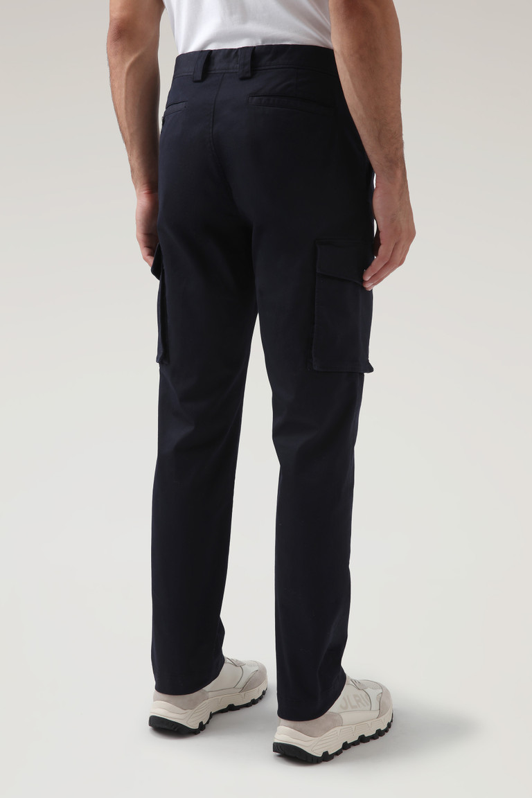 Blue Woolrich Garment-Dyed Stretch Cotton Cargo Men's Pants | 8679054-QK